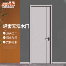 現(xiàn)代簡約生態(tài)無漆門金屬條造型臥室門室內實木復合套裝門廠家批發(fā)